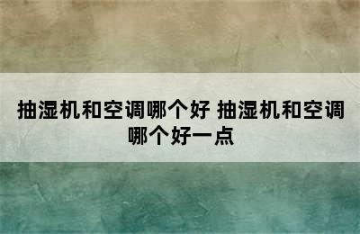 抽湿机和空调哪个好 抽湿机和空调哪个好一点